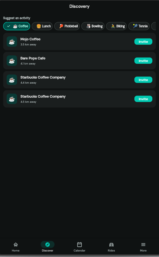 Beacon / Discovery screen